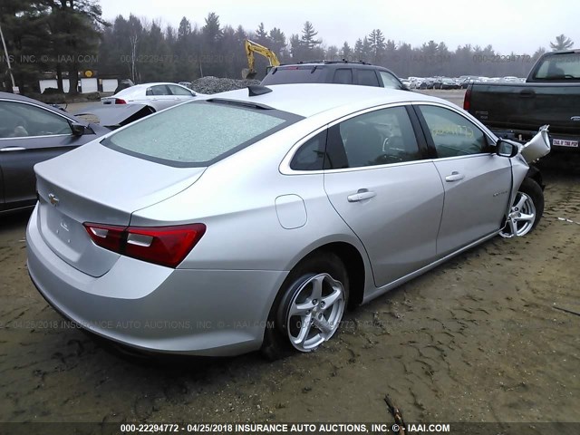1G1ZB5ST0HF261345 - 2017 CHEVROLET MALIBU LS SILVER photo 4