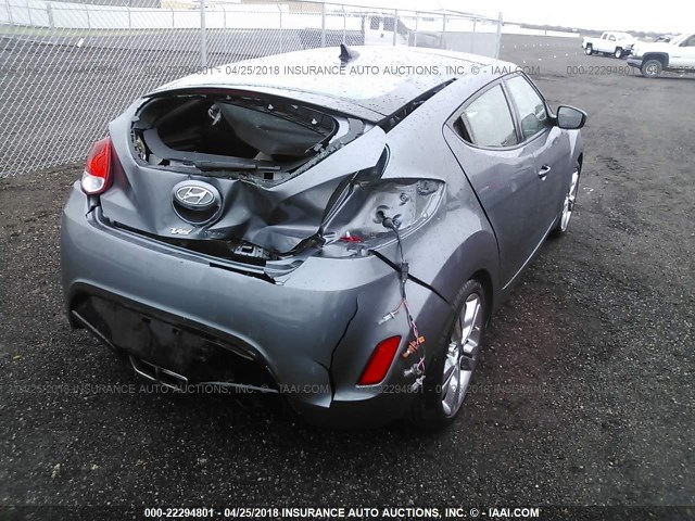 KMHTC6AD5HU313005 - 2017 HYUNDAI VELOSTER GRAY photo 4