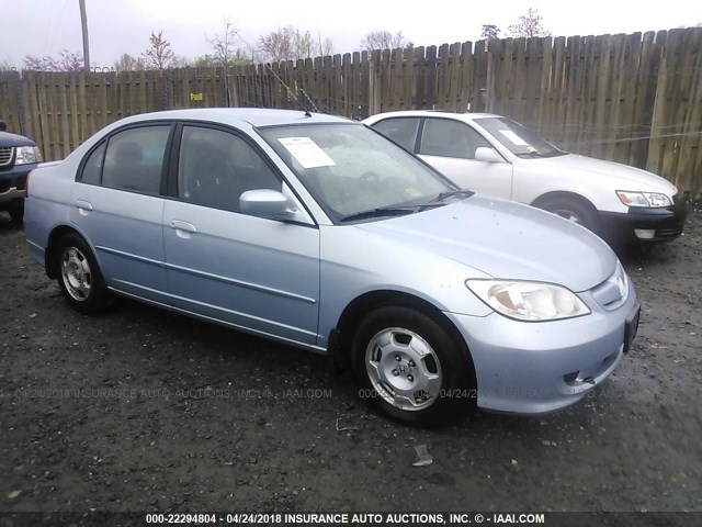 JHMES96644S005050 - 2004 HONDA CIVIC HYBRID Light Blue photo 1