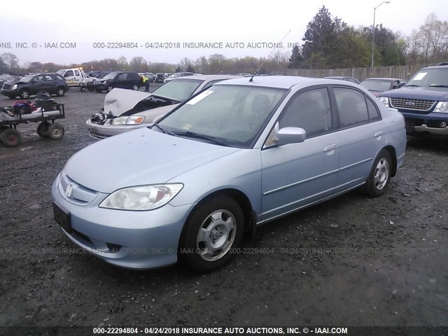 JHMES96644S005050 - 2004 HONDA CIVIC HYBRID Light Blue photo 2