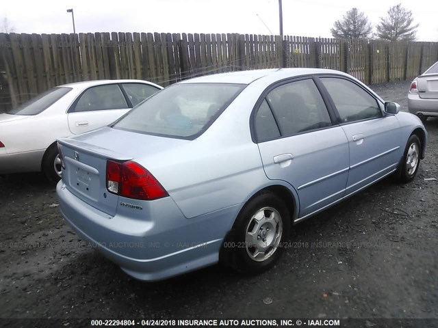 JHMES96644S005050 - 2004 HONDA CIVIC HYBRID Light Blue photo 4