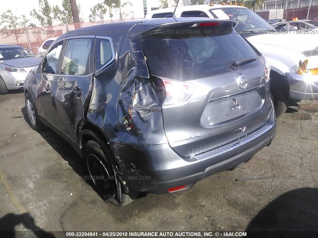 KNMAT2MT1GP733669 - 2016 NISSAN ROGUE S/SL/SV GRAY photo 3