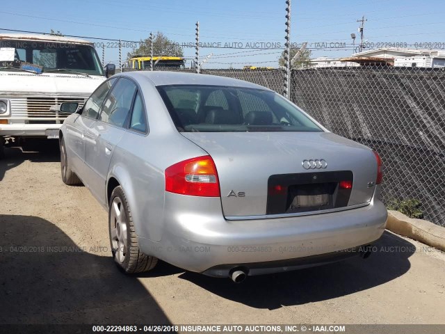 WAULT64B53N105320 - 2003 AUDI A6 3.0 QUATTRO SILVER photo 3