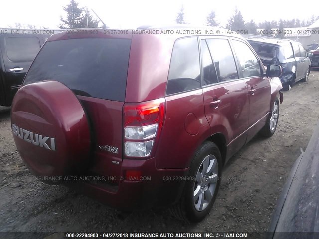 JS3TD0D75C4101378 - 2012 SUZUKI GRAND VITARA JLX RED photo 4