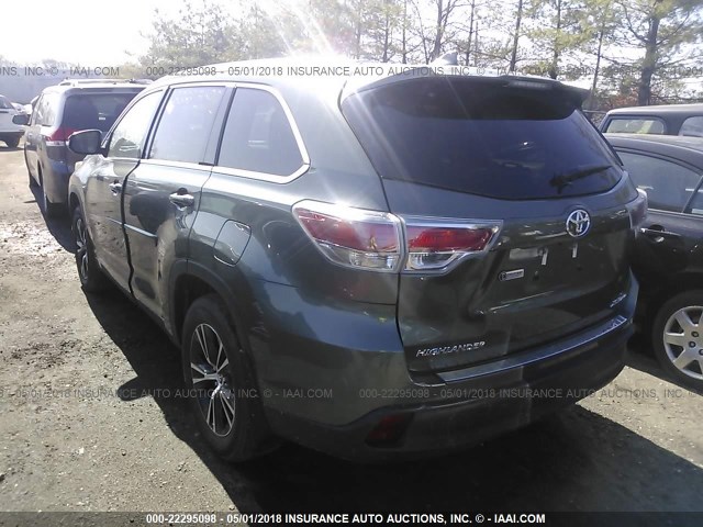 5TDJKRFH9GS255088 - 2016 TOYOTA HIGHLANDER XLE მწვანე ფოტო 3