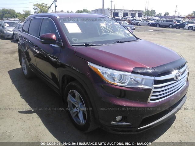 5TDDKRFH7FS175834 - 2015 TOYOTA HIGHLANDER LIMITED/LTD PLATINUM MAROON photo 1