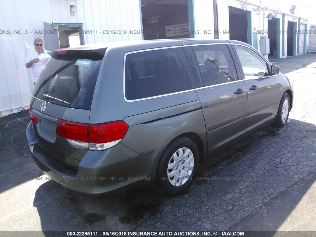 5FNRL3H21AB079395 - 2010 HONDA ODYSSEY LX GRAY photo 4