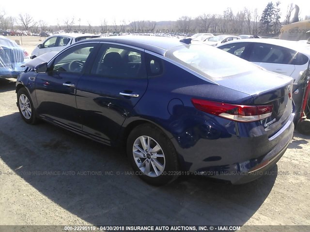 5XXGT4L36JG226739 - 2018 KIA OPTIMA LX/S BLUE photo 3