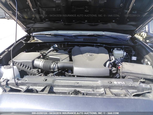 5TFCZ5AN6JX122350 - 2018 TOYOTA TACOMA DBL CAB/SR/TRDSPT/OR/PRO ნაცრისფერი ფოტო 10