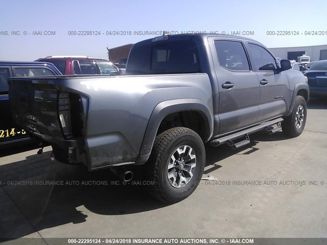 5TFCZ5AN6JX122350 - 2018 TOYOTA TACOMA DBL CAB/SR/TRDSPT/OR/PRO ნაცრისფერი ფოტო 4