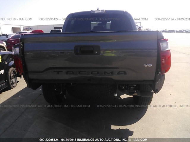 5TFCZ5AN6JX122350 - 2018 TOYOTA TACOMA DBL CAB/SR/TRDSPT/OR/PRO ნაცრისფერი ფოტო 6