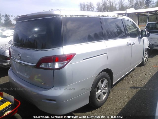 JN8AE2KP1F9128865 - 2015 NISSAN QUEST S/SV/SL/PLATINUM SILVER photo 4