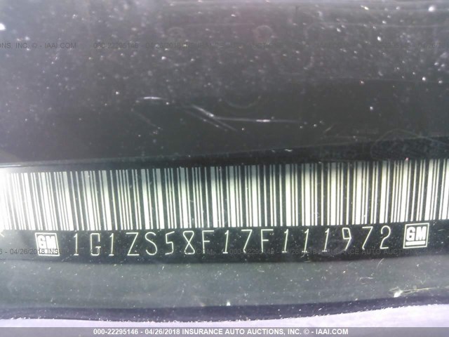 1G1ZS58F17F111972 - 2007 CHEVROLET MALIBU LS GRAY photo 9