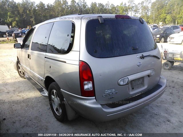 4N2ZN16T32D816547 - 2002 NISSAN QUEST SE SILVER photo 3