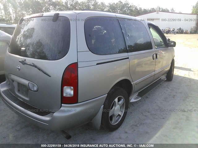 4N2ZN16T32D816547 - 2002 NISSAN QUEST SE SILVER photo 4