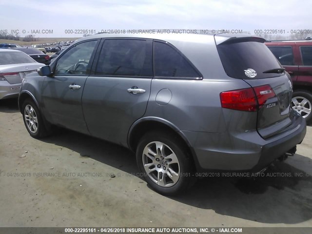 2HNYD28378H508498 - 2008 ACURA MDX TECHNOLOGY GRAY photo 3