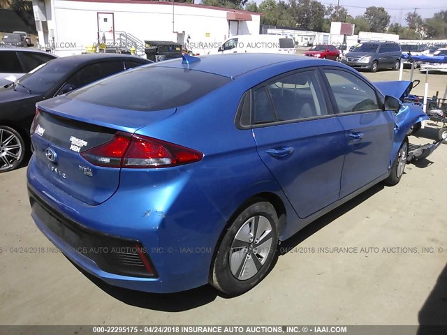 KMHC65LC1HU038917 - 2017 HYUNDAI IONIQ BLUE BLUE photo 4