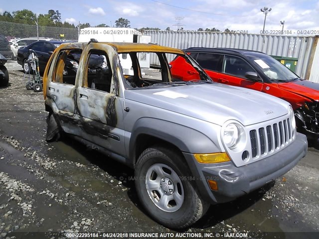 1J4GL48KX7W520677 - 2007 JEEP LIBERTY SPORT SILVER photo 1