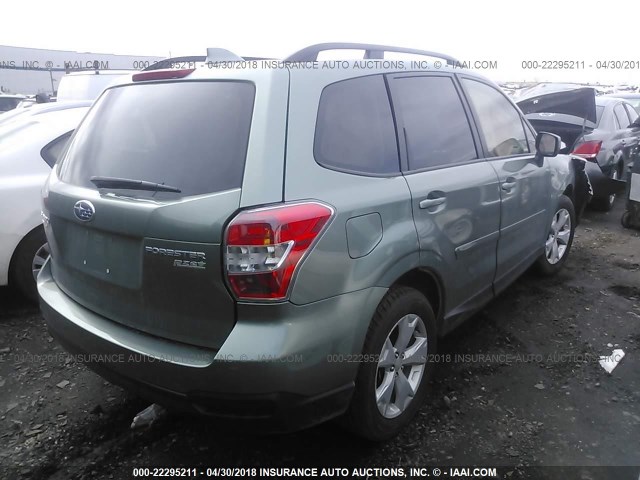 JF2SJADC7GH502176 - 2016 SUBARU FORESTER 2.5I PREMIUM GREEN photo 4