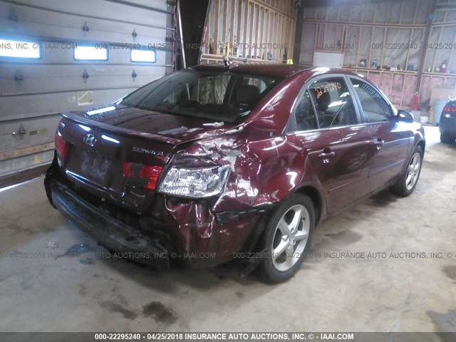 5NPEU46C39H573140 - 2009 HYUNDAI SONATA SE/LIMITED MAROON photo 4