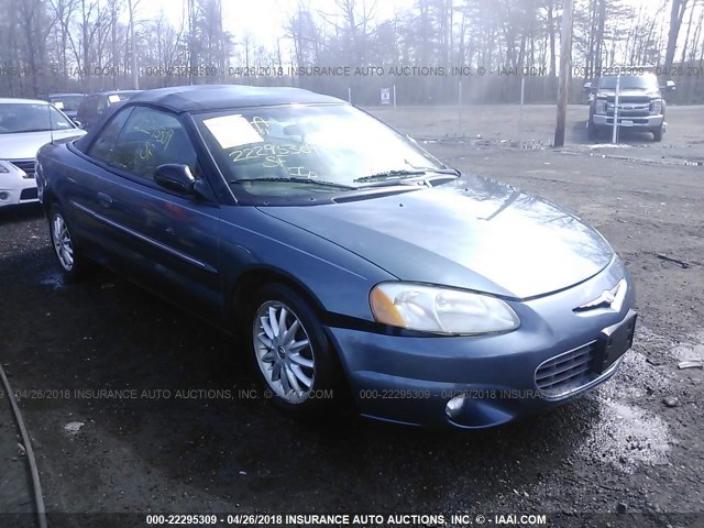 1C3EL55R22N141003 - 2002 CHRYSLER SEBRING LXI BLUE photo 1