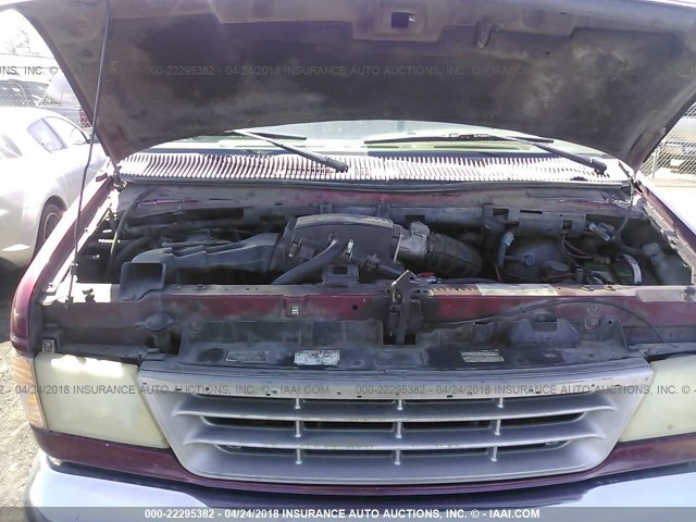 1FMEE11H8SHA80939 - 1995 FORD ECONOLINE E150 BURGUNDY photo 10