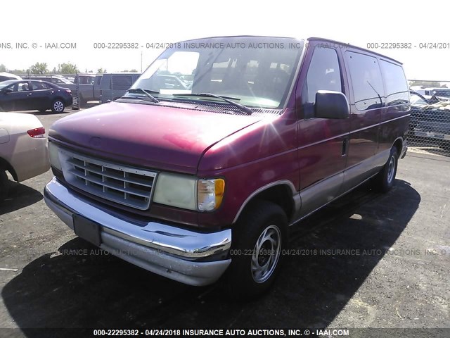 1FMEE11H8SHA80939 - 1995 FORD ECONOLINE E150 BURGUNDY photo 2