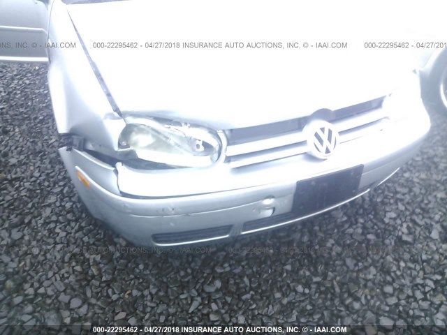 9BWGK61JX24046293 - 2002 VOLKSWAGEN GOLF GLS SILVER photo 6