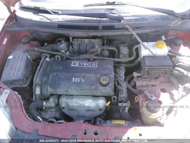 KL1TD56628B196167 - 2008 CHEVROLET AVEO LS RED photo 10