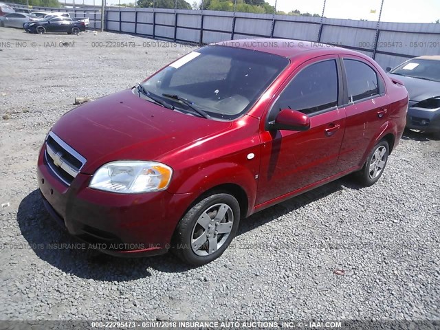 KL1TD56628B196167 - 2008 CHEVROLET AVEO LS RED photo 2