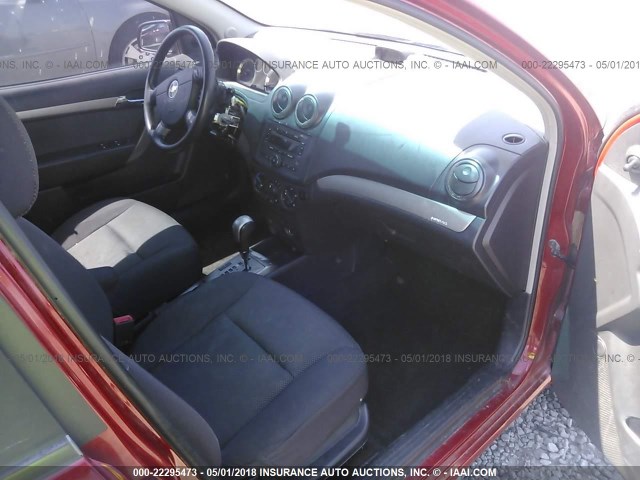 KL1TD56628B196167 - 2008 CHEVROLET AVEO LS RED photo 5