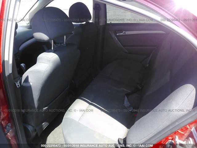 KL1TD56628B196167 - 2008 CHEVROLET AVEO LS RED photo 8