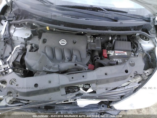 3N1BC1CP7AL353048 - 2010 NISSAN VERSA S/SL SILVER photo 10