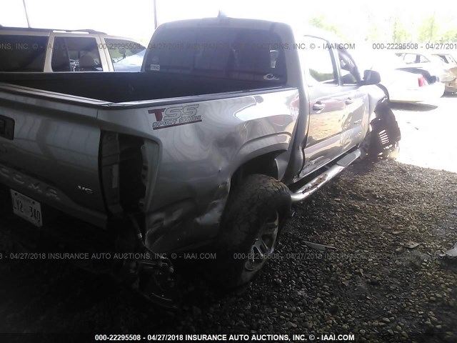 5TFCZ5ANXGX003547 - 2016 TOYOTA TACOMA DBL CAB/SR/SR5/TRD SPT/OR SILVER photo 4