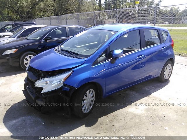 3N1CE2CPXFL378375 - 2015 NISSAN VERSA NOTE S/S PLUS/SV/SL/SR BLUE photo 2