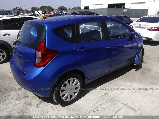 3N1CE2CPXFL378375 - 2015 NISSAN VERSA NOTE S/S PLUS/SV/SL/SR BLUE photo 4