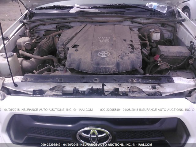 3TMJU4GN1EM164265 - 2014 TOYOTA TACOMA DOUBLE CAB PRERUNNER WHITE photo 10
