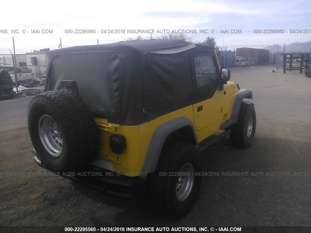 1J4FA39S33P369826 - 2003 JEEP WRANGLER COMMANDO/X YELLOW photo 4