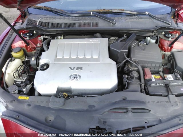 4T1BK46K88U062698 - 2008 TOYOTA CAMRY LE/XLE/SE წითელი ფოტო 10