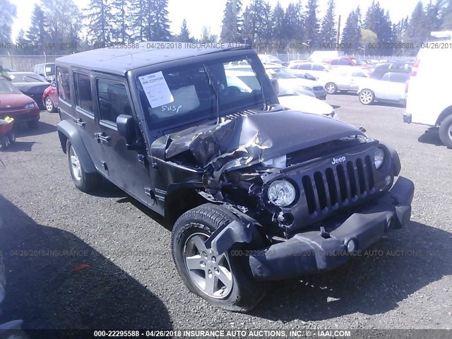 1C4BJWDG9EL298912 - 2014 JEEP WRANGLER UNLIMITE SPORT GRAY photo 1