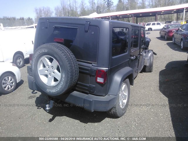 1C4BJWDG9EL298912 - 2014 JEEP WRANGLER UNLIMITE SPORT GRAY photo 4