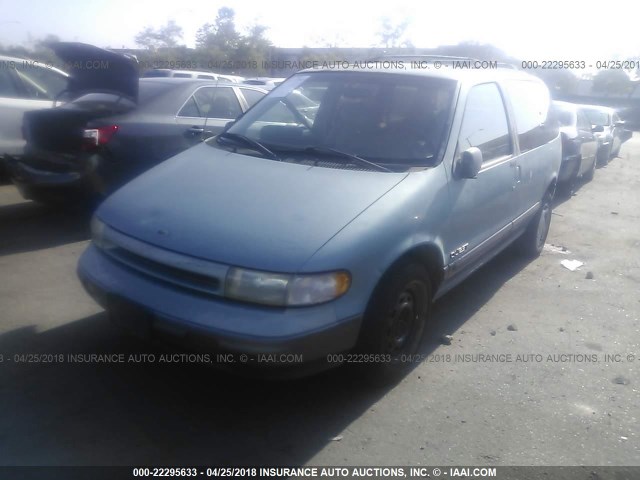 4N2DN11W0RD838639 - 1994 NISSAN QUEST XE/GXE BLUE photo 2