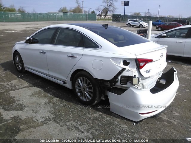 5NPE34AF3FH104940 - 2015 HYUNDAI SONATA SPORT/LIMITED WHITE photo 3