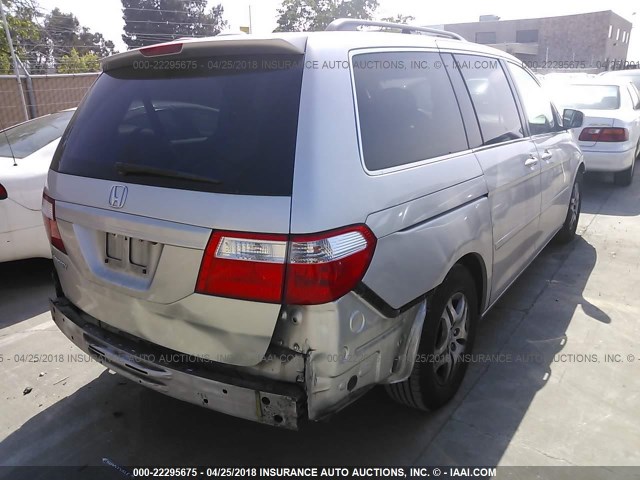 5FNRL38767B422366 - 2007 HONDA ODYSSEY EXL SILVER photo 4