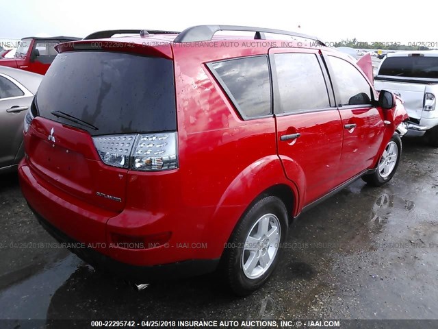 JA4MS31X17Z003773 - 2007 MITSUBISHI OUTLANDER ES/LS Qırmızı foto 4