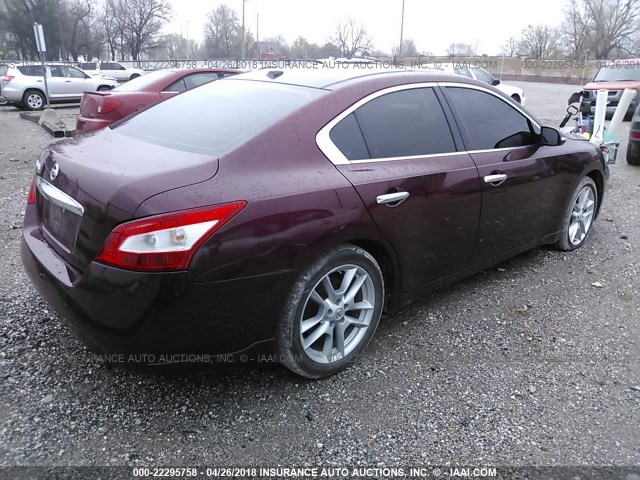 1N4AA5AP2AC874205 - 2010 NISSAN MAXIMA S/SV MAROON photo 4