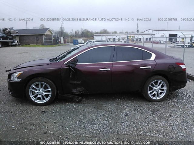 1N4AA5AP2AC874205 - 2010 NISSAN MAXIMA S/SV MAROON photo 6