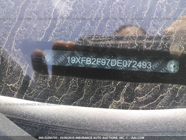 19XFB2F97DE072493 - 2013 HONDA CIVIC EXL WHITE photo 9