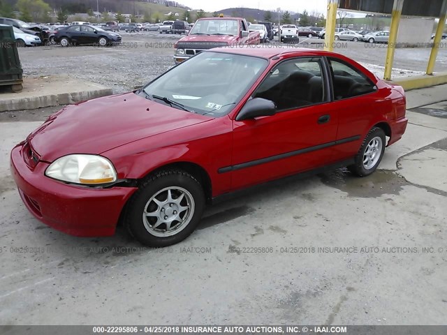 1HGEJ7126TL060431 - 1996 HONDA CIVIC HX RED photo 2