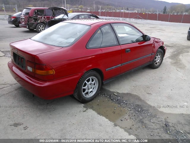 1HGEJ7126TL060431 - 1996 HONDA CIVIC HX RED photo 4